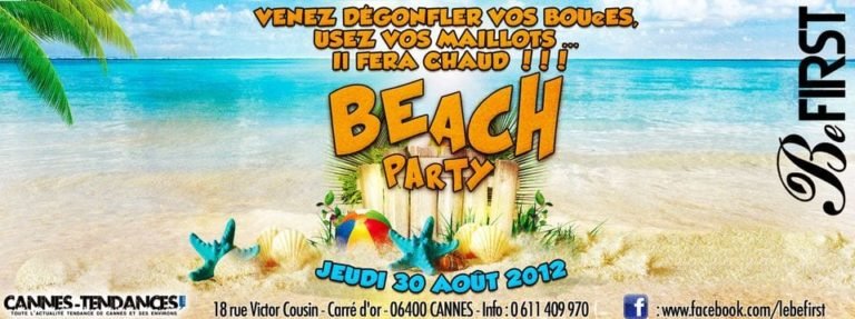 Soirée Befirst Beach Party Jeudi 30 Août