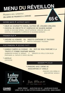 Menu Da Mimmo Cannes Lenny Club