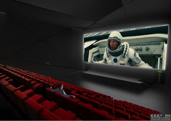 Salle du futur multiplexe cinématographique de Cannes équipée en Dolby Atmos