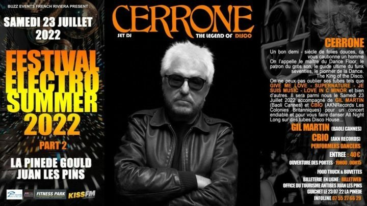 CERRONE le 23 juillet à Juan les Pins