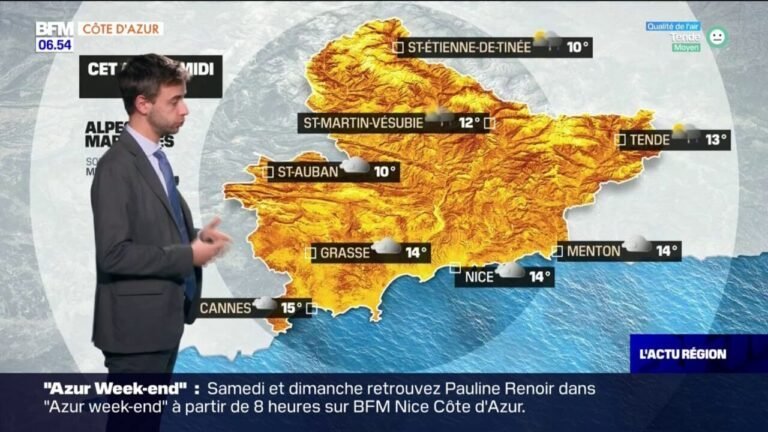 des nuages bien ancrés sur le bord de mer, 10°C à Saint-Auban, 15°C à Cannes