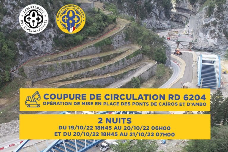 Info routes : fermeture temporaire de la RD 6204 entre Saorge et Fontan