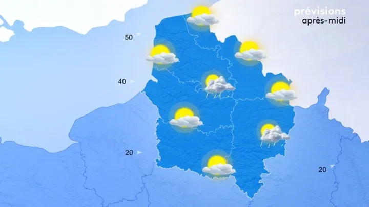 l’ensemble du territoire sous les nuages mais des températures douces, 14°C à Nice