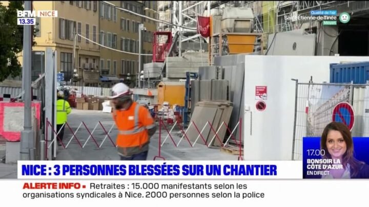 Nice: trois personnes légèrement blessées après un accident sur un chantier