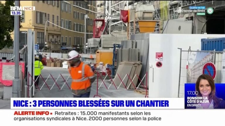 Nice: trois personnes légèrement blessées après un accident sur un chantier