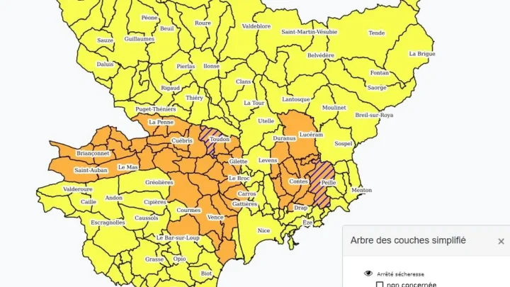 Alerte renforcée en raison de la sécheresse dans une partie des Alpes-Maritimes.