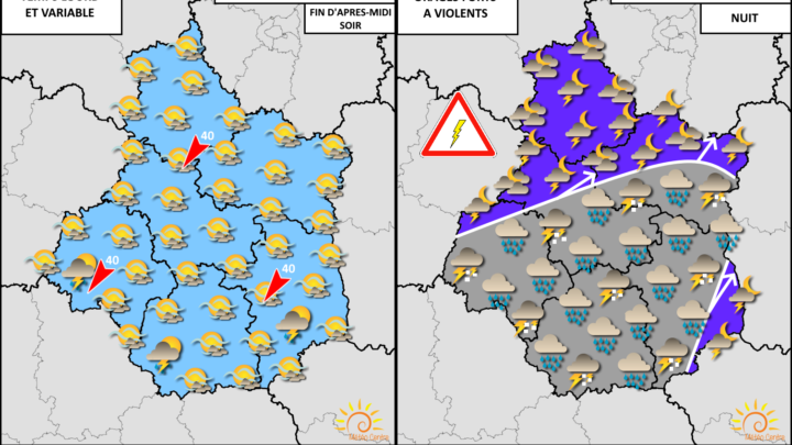 Orages attendus dans un temps variable