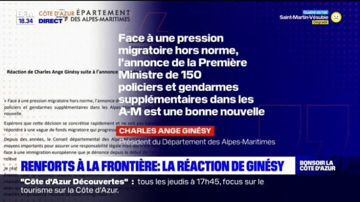 Réactions des élus des Alpes-Maritimes suite à l’arrivée de renforts de police et de gendarmerie.