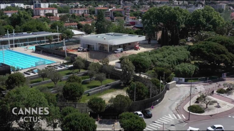 Avancement des travaux : La future salle des fêtes dans le quartier de La Bocca poursuit sa construction par la Mairie de Cannes.