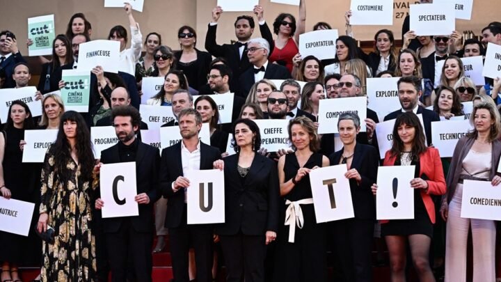 #Cannes2023 : un collectif engage une manifestation pour la transition écologique sur le tapis rouge.