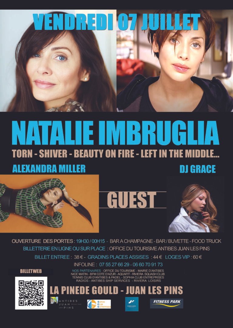 Le Double Concert Événement Natalie Umbruglia / Alexandra Miller le 7 juillet à Juan les Pins