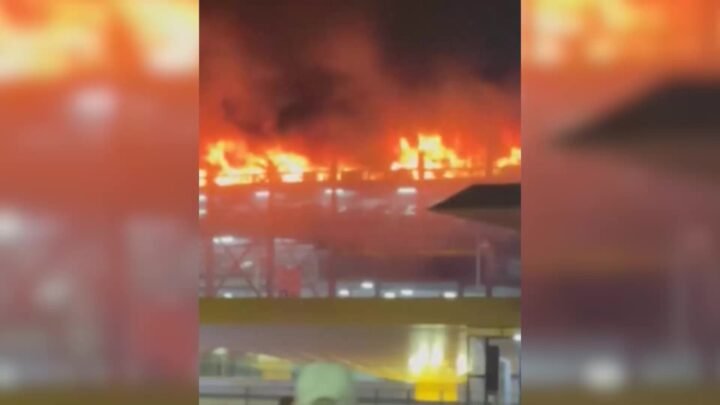 Incendie spectaculaire d’un poids lourd à proximité de l’aéroport, des déviations pour le Terminal 2