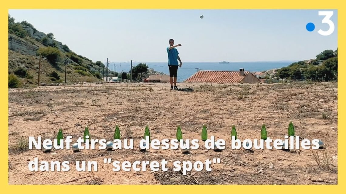 Pétanque : Tanguy relève le défi de faire neuf tirs au-dessus de bouteilles dans un lieu secret Pétanque : Tanguy relève le défi de faire neuf tirs au-dessus de bouteilles dans un lieu secret