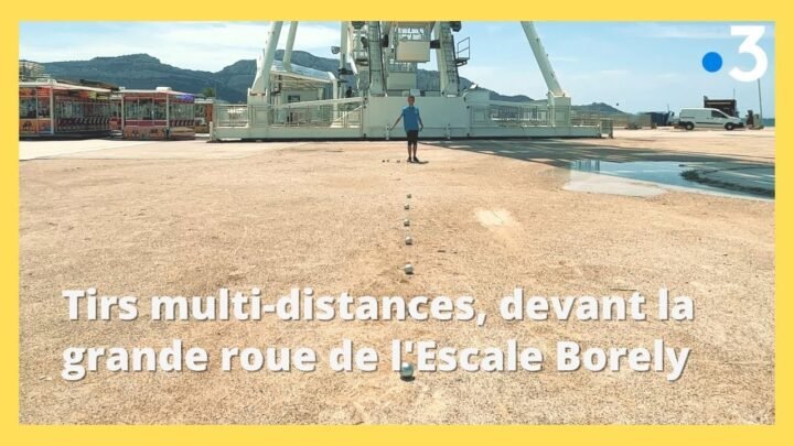 Tanguy relève le défi de la pétanque : tirs à diverses distances près de la grande roue de l’Escale Borely