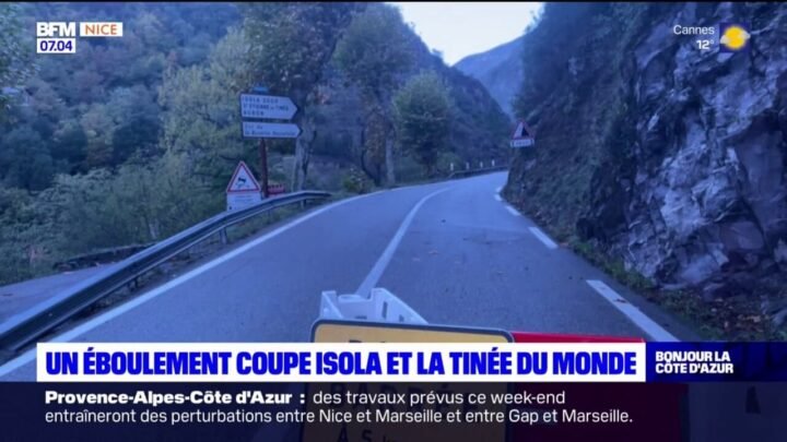 Un blessé secouru après un éboulement sur la route de Saint-Sauveur-sur-Tinée à Isola