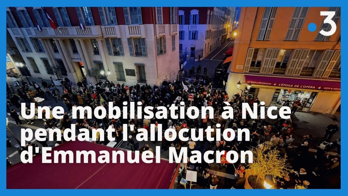 Un concert de casseroles perturbe l’allocution d’Emmanuel Macron à Nice Un concert de casseroles perturbe l’allocution d’Emmanuel Macron à Nice