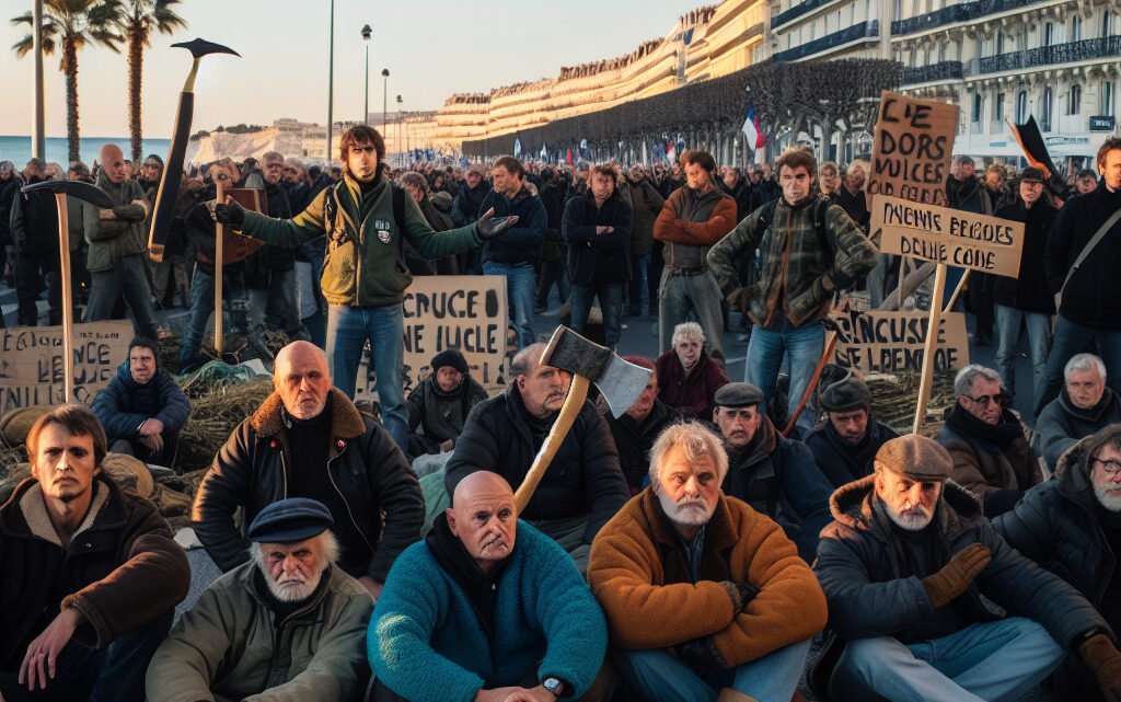 : Des agriculteurs en colère ont occupé la promenade des Anglais le jeudi 1er février : Des agriculteurs en colère ont occupé la promenade des Anglais le jeudi 1er février