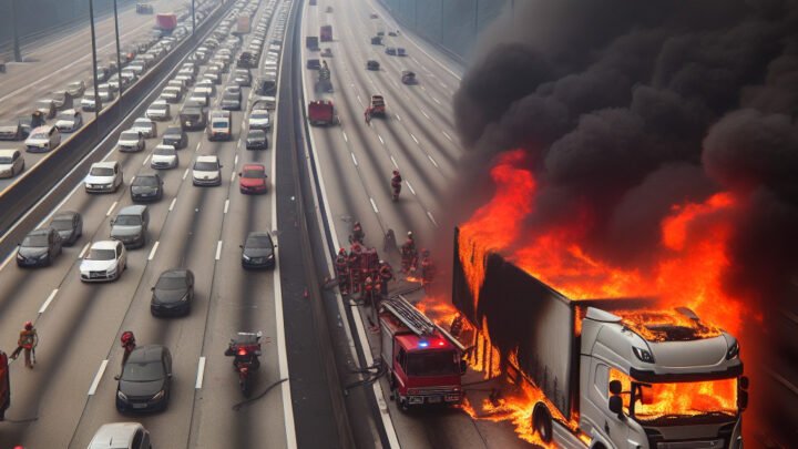 Incendie sur l’A8 : le trafic paralysé suite à l’embrasement d’un camion
