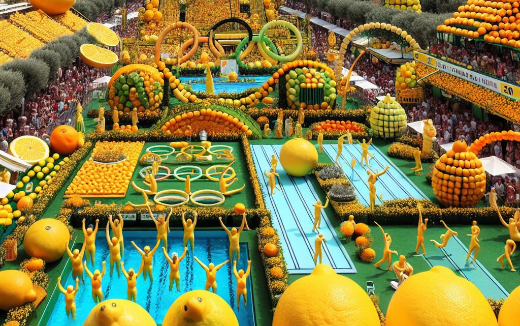 La 90ᵉ fête du citron de Menton prend des airs olympiques La 90ᵉ fête du citron de Menton prend des airs olympiques