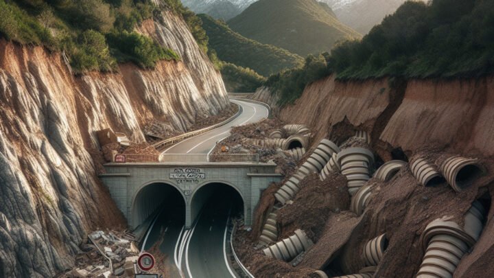 La basse corniche bloquée suite à un glissement de terrain près du tunnel de Cap Estel