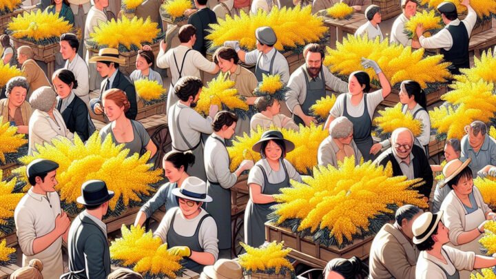 La fabuleuse préparation du mimosa pour le carnaval de Nice