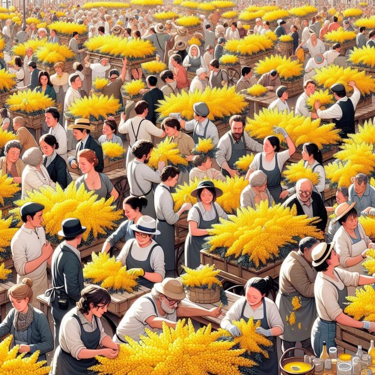 La fabuleuse préparation du mimosa pour le carnaval de Nice
