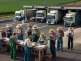 Les agriculteurs de Sisteron effectuent des contrôles sur les camions au péage de l'autoroute A51