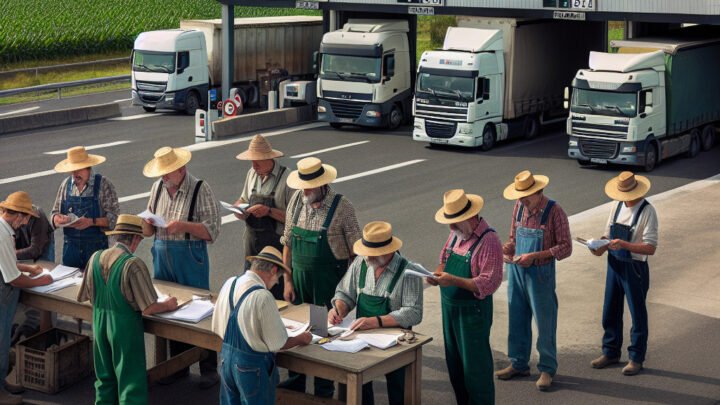 Les agriculteurs de Sisteron effectuent des contrôles sur les camions au péage de l’autoroute A51