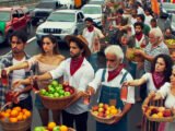 Les agriculteurs en colère distribuent des fruits et du rosé aux automobilistes lors de leur manifestation