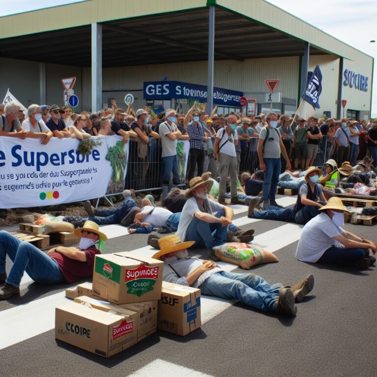 Manifestation des agriculteurs : blocage d&rsquo;une plateforme logistique du groupe Casino à Aix-en-Provence