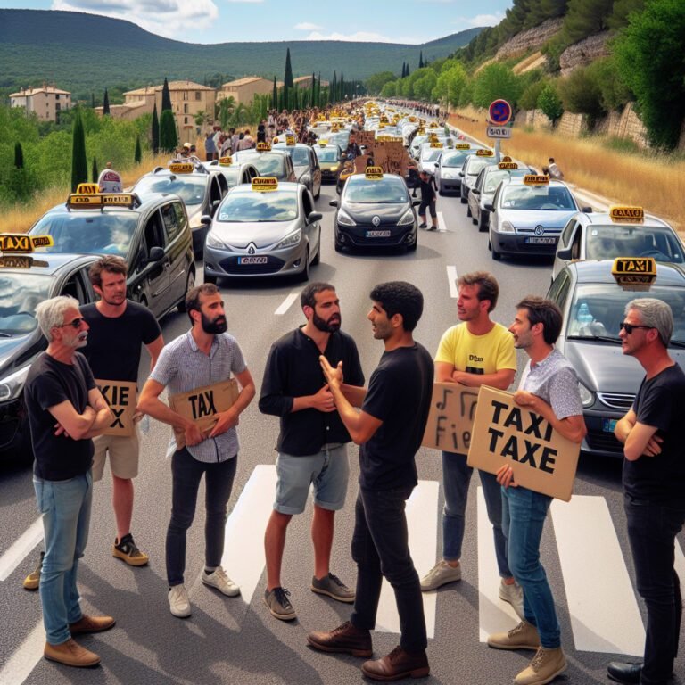 Manifestation des chauffeurs de taxi et ralentissement du trafic dans le Var