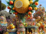 Décoration enchanteresse des chars de la fête du citron à Menton