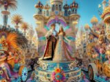 Découvrez toutes les splendeurs du premier corso du Carnaval de Nice 2024 avec le Roi, la Reine et les magnifiques chars.