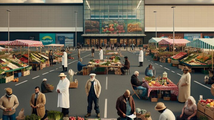 Les agriculteurs de Draguignan font la grève devant un supermarché en mettant en vente leurs produits