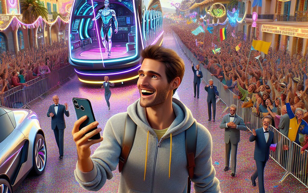 Titre modifié: Cyprien, le Youtubeur, émerveillé par son char au Carnaval de Nice 2024 Titre modifié: Cyprien, le Youtubeur, émerveillé par son char au Carnaval de Nice 2024