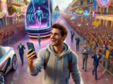 Titre modifié: Cyprien, le Youtubeur, émerveillé par son char au Carnaval de Nice 2024