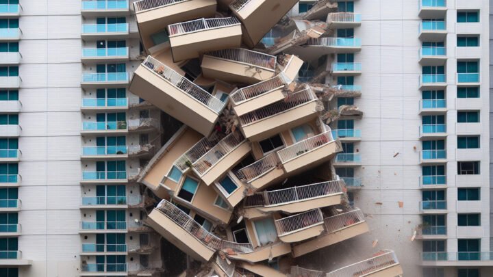 Effondrement spectaculaire: sept balcons s’effondrent et mettent en place un périmètre de sécurité