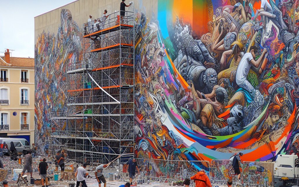 La création de l’une des plus grandes œuvres de Street-art de France en cours à Fréjus La création de l’une des plus grandes œuvres de Street-art de France en cours à Fréjus