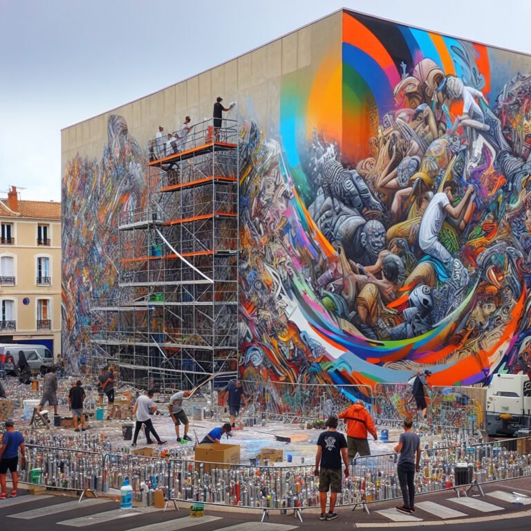 La création de l&rsquo;une des plus grandes œuvres de Street-art de France en cours à Fréjus