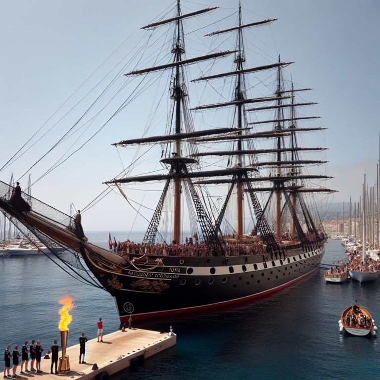 Le Belem arrive à Antibes pour transporter la flamme olympique