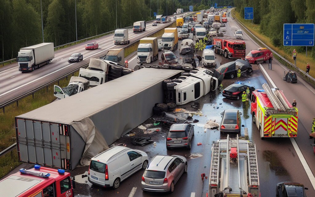 Le chaos sur l’autoroute A8 suite à l’accident d’un camion de transport Le chaos sur l’autoroute A8 suite à l’accident d’un camion de transport