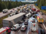 Le chaos sur l'autoroute A8 suite à l'accident d'un camion de transport
