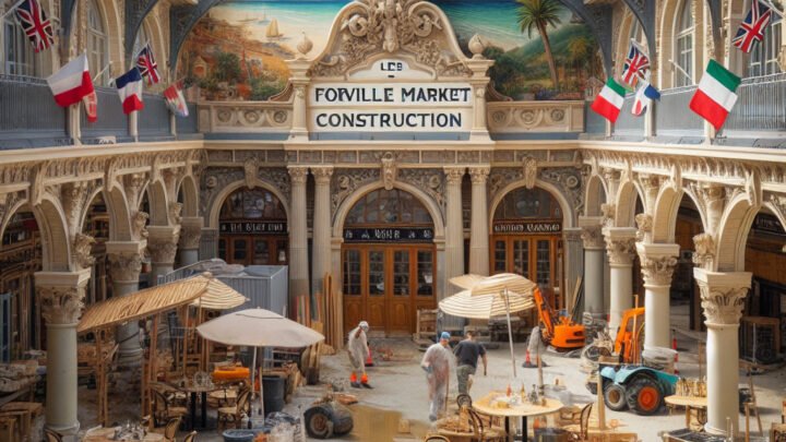 Le marché Forville de Cannes sous le chantier de rénovation