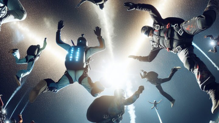 Les incroyables images du record mondial de parachutisme artistique nocturne