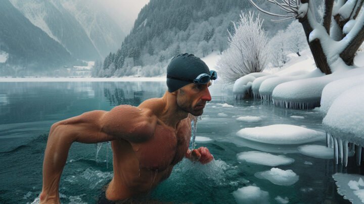 Nage hivernale dans les eaux glaciales des Alpes-Maritimes