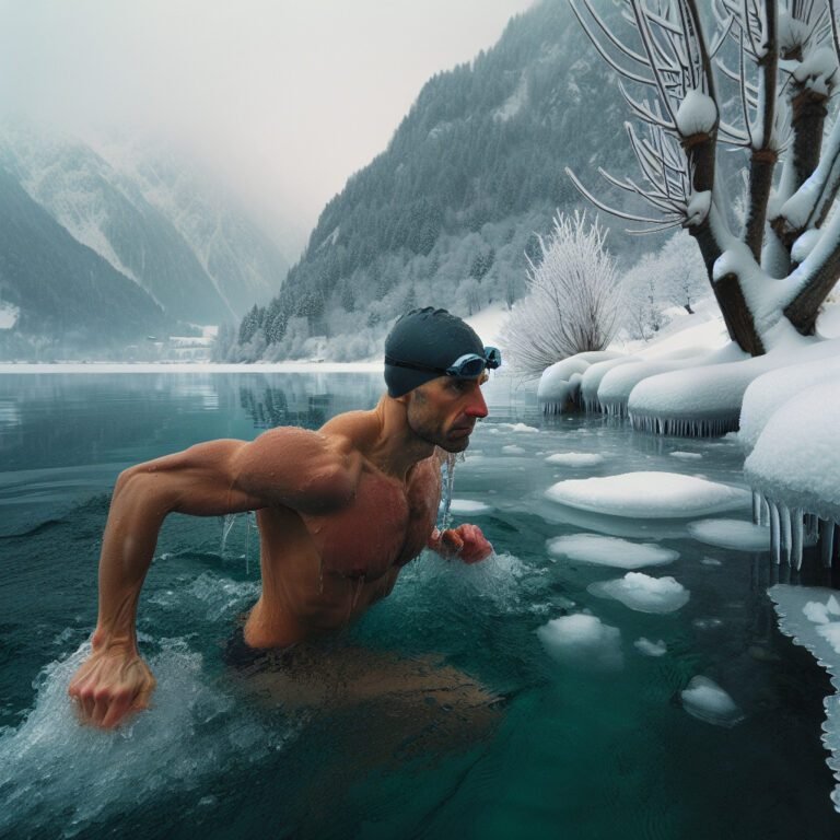 Nage hivernale dans les eaux glaciales des Alpes-Maritimes