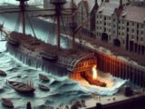 120 tonnes de corps-morts utilisées dans le Vieux-Port pour stabiliser le Belem pendant le passage de la flamme olympique