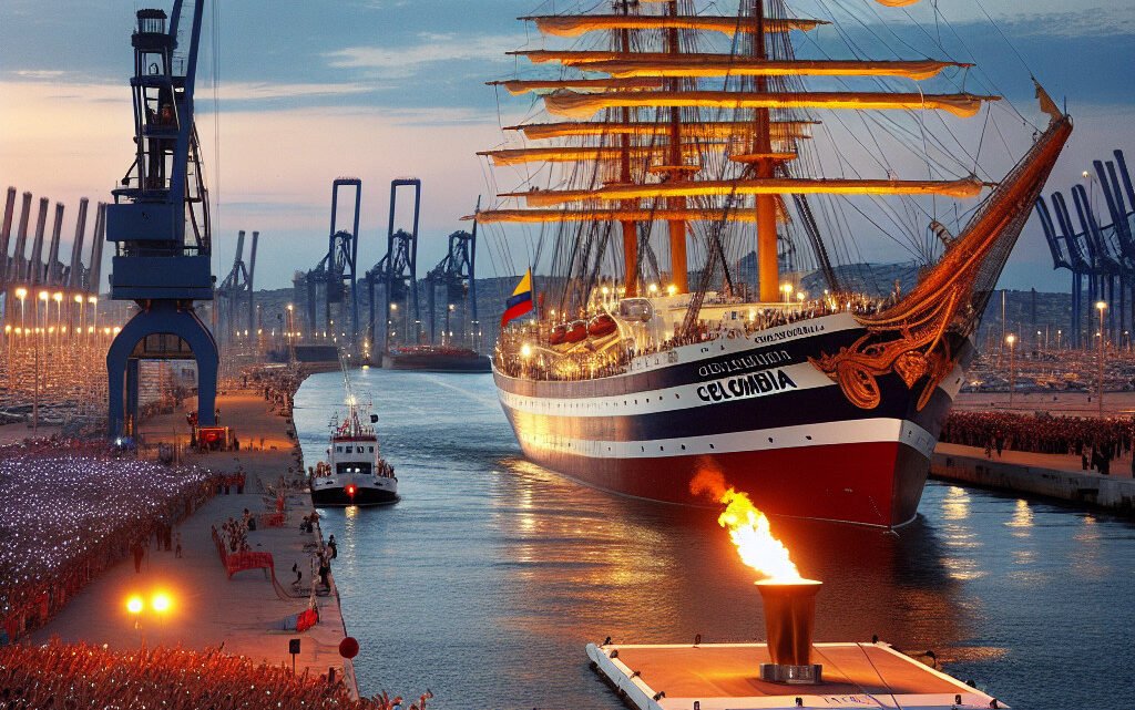 Arrivée du navire colombien « Gloria » à Marseille pour escorter la flamme olympique Arrivée du navire colombien « Gloria » à Marseille pour escorter la flamme olympique