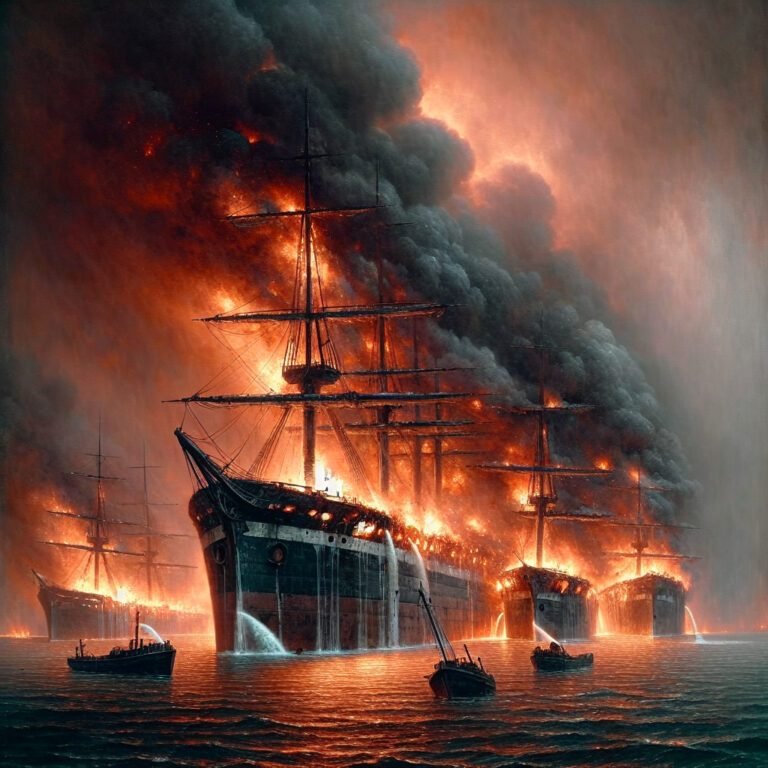 Incendie destructeur au port: quatre navires ravagés