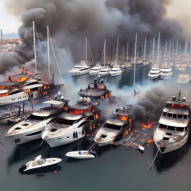 Incendie ravageur au port de Saint-Laurent-du-Var: cinq yachts réduits en cendres